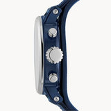 Fossil Boyfriend Sport Chronograph Blue Dial Blue Leather Strap Watch for Women - ES4113