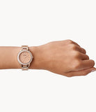 Fossil Jesse Crystal Rose Gold Dial Rose Gold Steel Strap Watch for Women - ES3020