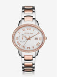 Michael Kors Whitley Analog White Dial Two Tone Steel Strap Watch For Women - MK6228