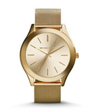 Michael Kors Slim Runway Champagne Dial Gold Mesh Bracelet Watch for Women - MK3282