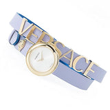 Versace V-Flare Silver Dial Purple Leather Strap Watch for Women - VEBN00318