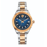 Versace Hellenyium Blue Dial Two Tone Steel Strap Watch for Women - V12060017