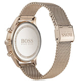 Hugo Boss Companion Quartz Black Dial Rose Gold Mesh Bracelet Watch For Men - HB1513548