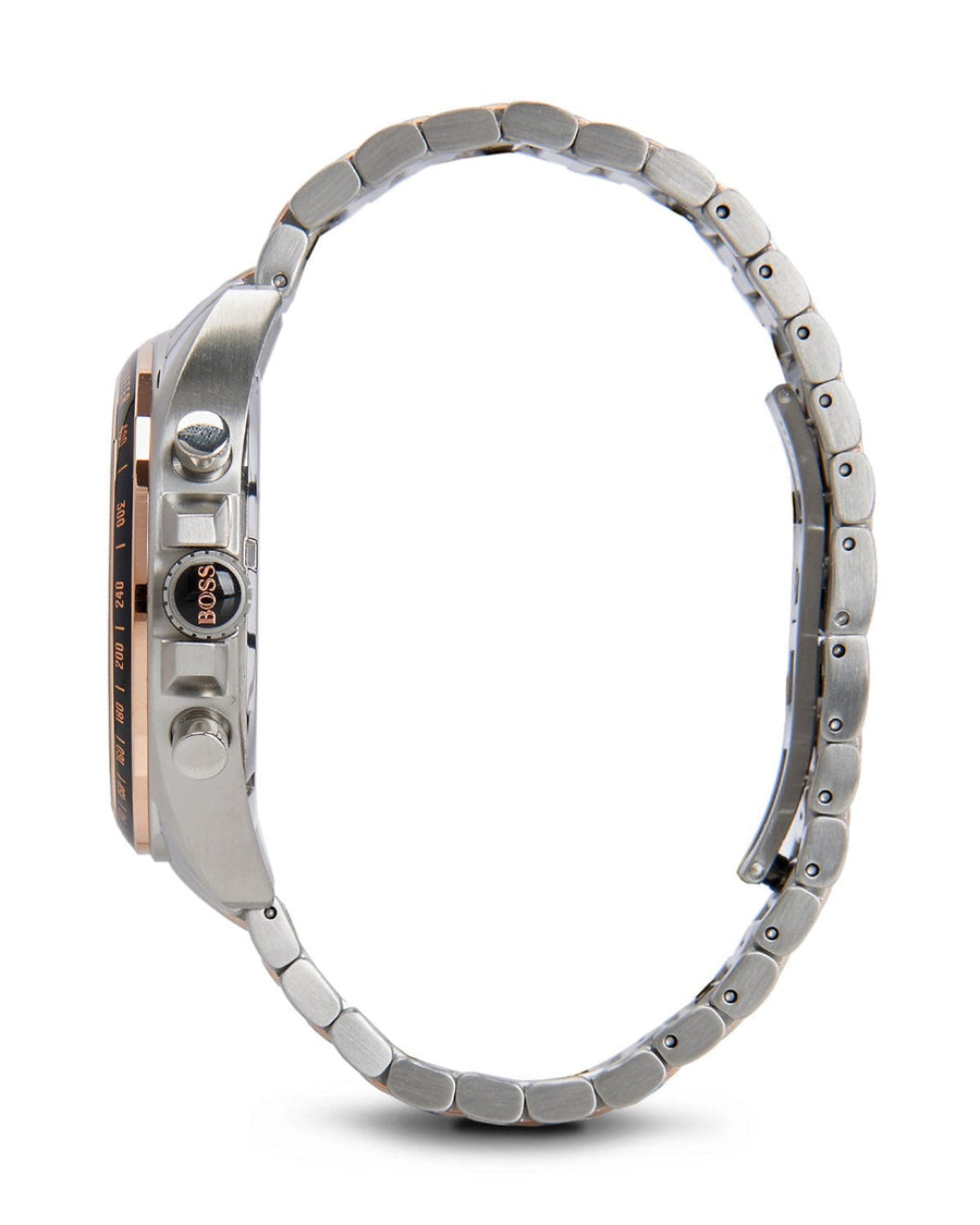 Hugo Boss Driver Sport Chronograph Grey Dial Two Tone Steel Strap Watch for Men - 1513094