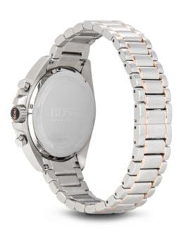 Hugo Boss Driver Sport Chronograph Grey Dial Two Tone Steel Strap Watch for Men - 1513094