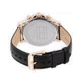 Tommy Hilfiger Claudia White Dial Black Leather Strap Watch for Women - 1781817