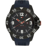 Tommy Hilfiger Cole Black Dial Blue Rubber Strap Watch for Men - 1790984