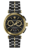 Versace Aion Chronograph Black Dial Black Steel Strap Watch for Men - VE1D01620