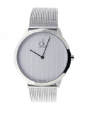 Calvin Klein Minimal White Dial Silver Mesh Bracelet Watch for Men - K3M2112Y