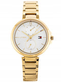 Tommy Hilfiger Angela White Dial Gold Steel Strap Watch for Women - 1782128