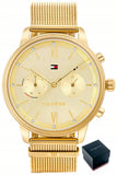 Tommy Hilfiger Blake Quartz Gold Dial Gold Mesh Bracelet Watch for Women - 1782302