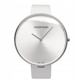 Calvin Klein Full Moon White Dial White Leather Strap Watch for Women - K8Y231L6