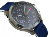 Tommy Hilfiger Bank Blue Dial Blue Rubber Strap Watch for Men - 1791721