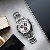 Versace V-Ray Chronograph Quartz Silver Dial Silver Steel Strap Watch For Men - VE2I00321