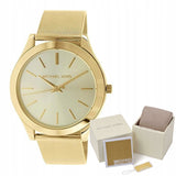 Michael Kors Slim Runway Champagne Dial Gold Mesh Bracelet Watch for Women - MK3282