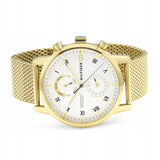 Tommy Hilfiger Kane White Dial Gold Mesh Bracelet Watch for Men - 1710403