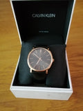 Calvin Klein Posh Black Dial Black Leather Strap Watch for Men - K8Q316C3