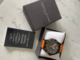 Tommy Hilfiger Cole Black Dial Orange Rubber Strap Watch for Men - 1790985