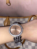 Michael Kors Darci Orange Dial Silver Stainless Steel Strap Watch for Women - MK3218