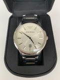 Emporio Armani Classic Quartz White Dial Silver Steel Strap Watch For Men - AR2430