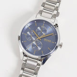 Hugo Boss Grand Course Blue Dial Silver Steel Strap Watch for Women - 1502583