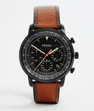 Fossil Goodwin Luggage Chronograph Black Dial Brown Leather Strap Watch for Men - FS5501