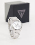 Guess G-Twist Silver Dial Silver Steel Strap Watch for Women - W1082L1