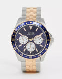 Guess Odyssey Blue Dial Two Tone Steel Strap Watch For Men - W1107G3