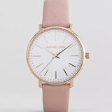 Michael Kors Pyper Quartz White Dial Pink Leather Strap Watch For Women - MK2741