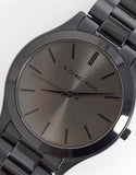 Michael Kors Slim Runway Black Dial Black Steel Strap Watch for Men - MK8507