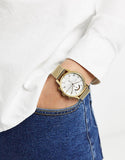 Tommy Hilfiger Kane White Dial Gold Mesh Bracelet Watch for Men - 1710403