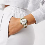 Tommy Hilfiger Ari Diamonds White Dial Cream Leather Strap Watch for Women - 1781982