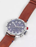 Tommy Hilfiger Trent Quartz Blue Dial Brown Leather Strap Watch for Men - 1791066