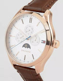 Tommy Hilfiger Oliver Chronograph White Dial Brown Leather Strap Watch for Men - 1791306