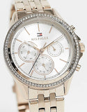 Tommy Hilfiger Ari Diamonds Silver Dial Rose Gold Steel Strap Watch for Women - 1781978