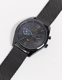 Tommy Hilfiger Deacon Analog Black Dial Black Mesh Bracelet Watch for Men - 1791547