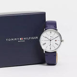 Tommy Hilfiger Jenna White Dial Blue Leather Strap Watch for Women - 1782072