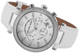 Michael Kors Parker White Dial White Leather Strap Watch for Women - MK2277