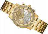 Guess Confetti Diamonds Silver Dial Gold Steel Strap Watch for Women - W0774L5