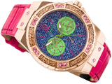 Guess Limelight Quartz Multicolor Dial Red Leather Strap Watch For Women - W0775L4