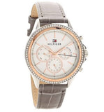 Tommy Hilfiger Ari Diamonds White Dial Grey Leather Strap Watch for Women - 1781980