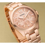 Fossil Cecile Rose Gold Dial Rose Gold Steel Strap Watch for Women - AM4511