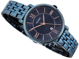 Fossil Jacqueline Blue Dial Blue Steel Strap Watch for Women - ES4094