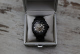 Fossil Modern Machine Automatic Silver Dial Black Steel Strap Watch for Men - ME3080