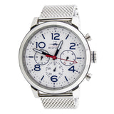 Tommy Hilfiger Jake Quartz White Dial Silver Mesh Bracelet Watch for Men - 1791233