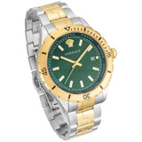 Versace Hellenyium Quartz Green Dial Two Tone Steel Strap Watch For Men - VE3A00720