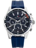 Tommy Hilfiger Mason Blue Dial Blue Rubber Strap Watch for Men - 1791791