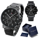 Tommy Hilfiger Daniel Black Dial Black Steel Strap Watch for Men - 1710383