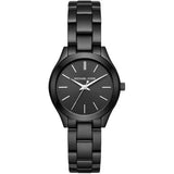 Michael Kors Mini Slim Runway Black Dial Black Steel Strap Watch for Women - MK3587