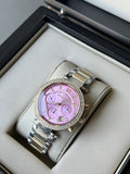 Michael Kors Parker Pink Dial Two Tone Steel Strap Watch for Women - MK6140